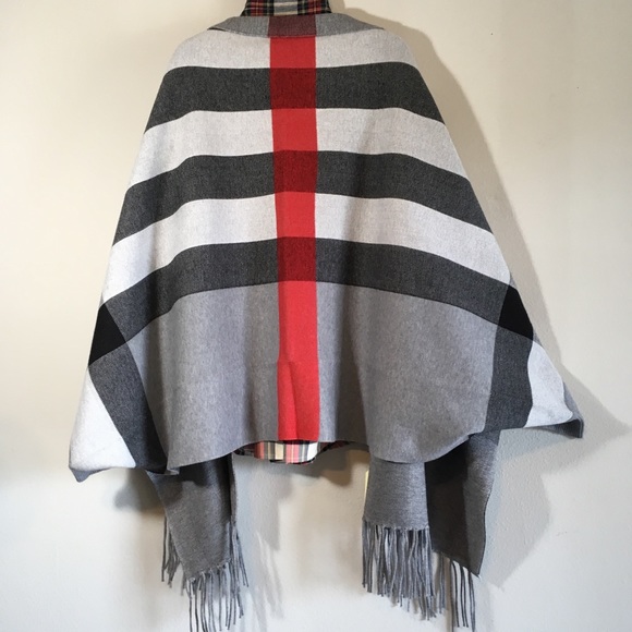 Plaid Sweater Cardigan Wrap Oversized Pattern - Picture 6 of 8